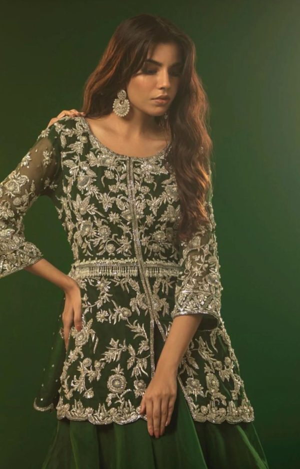 Green peplum lehnga - Image 3